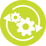 Ícone de máquinas de alto rendimento para produtividade elevada